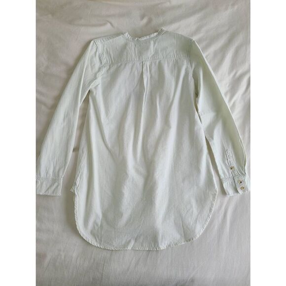 Sandrine Rose Denim Button Up Shirt Women's Medium White Long Sleeve 100% Cotton - Picture 9 of 10